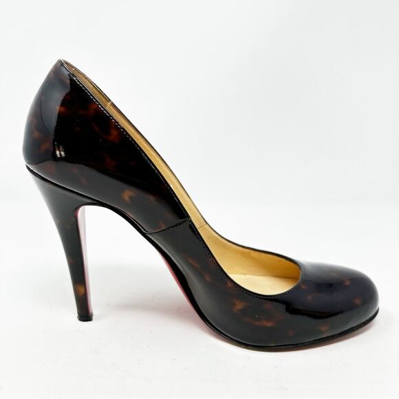 Christian Louboutin Ron Ron Tortoise Patent Leather Pumps Size 37 - Picture 7 of 10